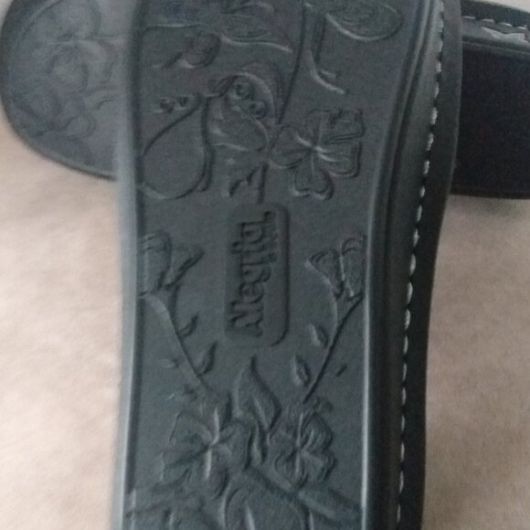 ALEGRIA BLACK CHUNKY MARY JANE SHOES LEATHER STRAP WORK SIZE 39 - Picture 4 of 10